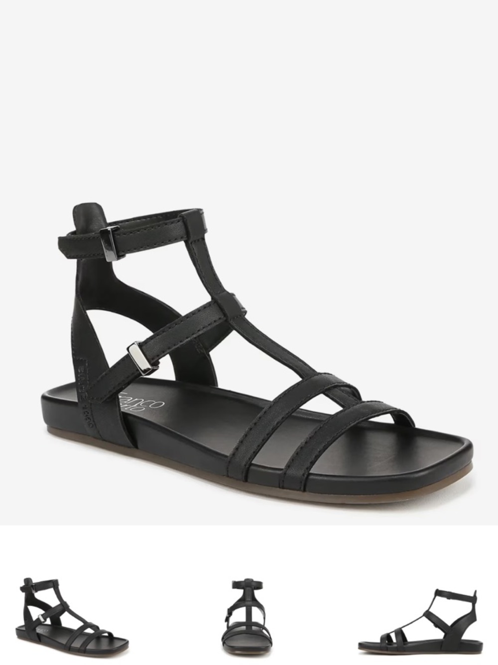 Franco Sarto Evan Sandal Size 7.5 black NWOT
